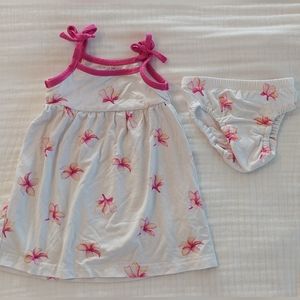 CocoMoon Hawaii Plumeria Dress + Bloomers 0-6m